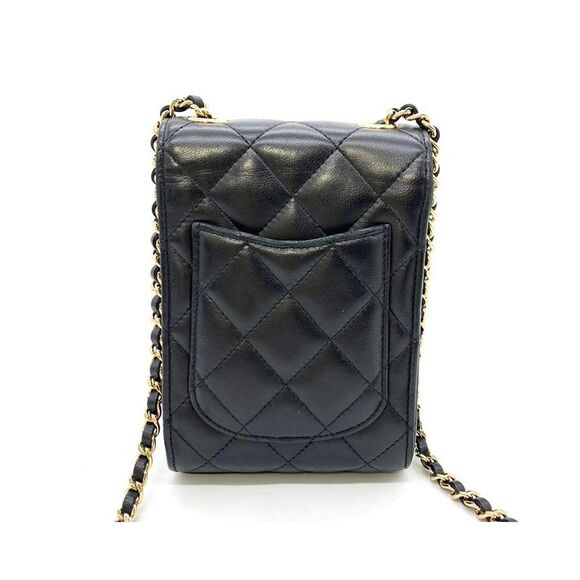 Pre Loved Louis Vuitton Chanel Classic Double Flap Mini Flap Bag Black Lambskin - Picture 2 of 8
